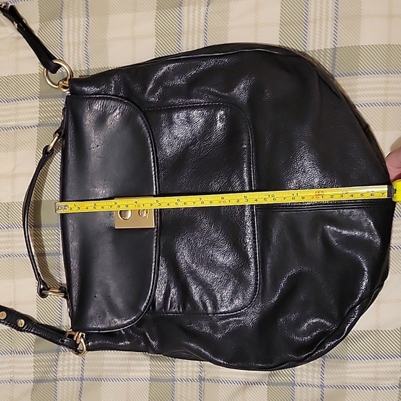 J.Crew Black Leather Messenger Bag. EUC - Picture 12 of 15